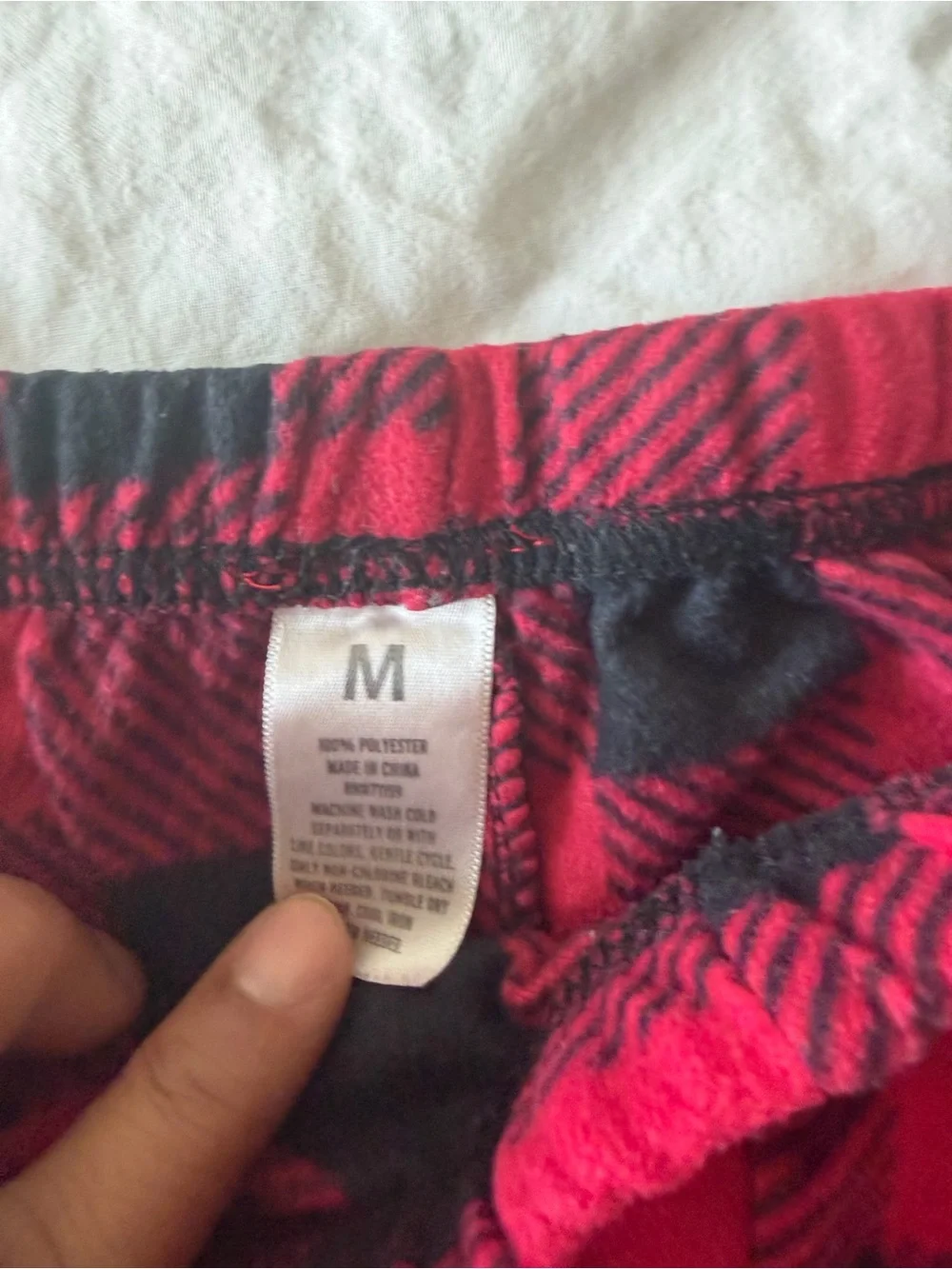 Red Plaid Flannel Pajama Pants - Pair